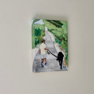 Walking the Dog by Carey Parks |  Side View of Artwork 
