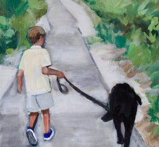 Walking the Dog by Carey Parks |   Closeup View of Artwork 