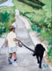 Original art for sale at UGallery.com | Walking the Dog by Carey Parks | $575 | acrylic painting | 12' h x 9' w | thumbnail 1