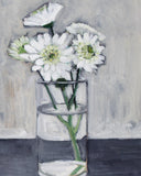 Original art for sale at UGallery.com | White Flowers in Grays by Carey Parks | $575 | acrylic painting | 14' h x 11' w | thumbnail 4