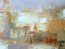 Original art for sale at UGallery.com | City Textures, Yellow and Gray by Carey Parks | $725 | oil painting | 24' h x 24' w | thumbnail 2