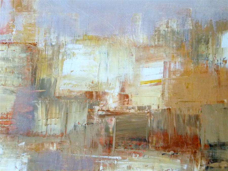 City Textures, Yellow and Gray by Carey Parks |  Side View of Artwork 