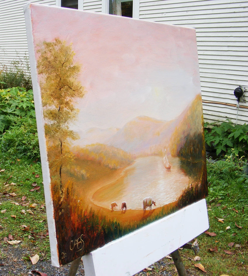 A River Like This by Carolyn Steward |  Side View of Artwork 