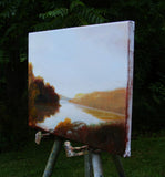 Original art for sale at UGallery.com | By the Lake by Carolyn Steward | $450 | oil painting | 9' h x 12' w | thumbnail 2