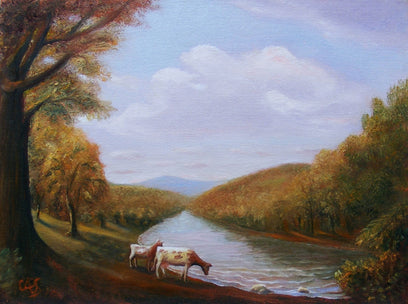 Cows by a River by Carolyn Steward | Artwork Main Image