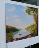 Original art for sale at UGallery.com | On the Pond by Carolyn Steward | $550 | oil painting | 12' h x 16' w | thumbnail 2