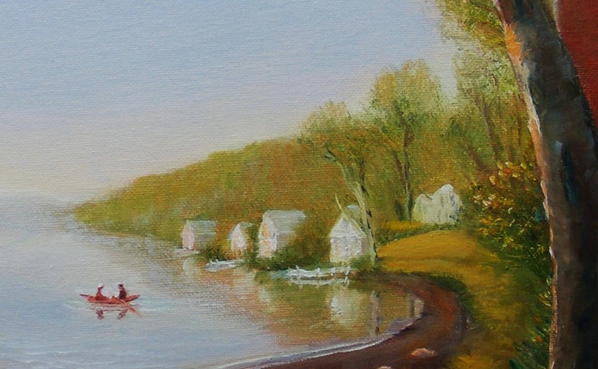 On the Pond by Carolyn Steward |   Closeup View of Artwork 