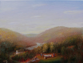 Original art for sale at UGallery.com | Party on the Hill by Carolyn Steward | $550 | oil painting | 9' h x 12' w