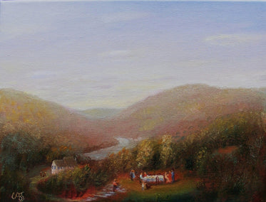 oil painting by Carolyn Steward titled Party on the Hill