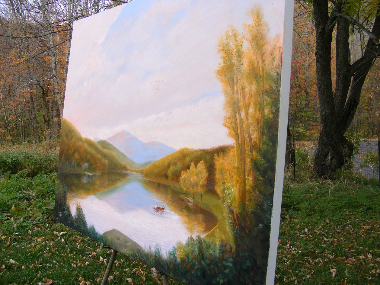 Peaceful Day by Carolyn Steward |  Side View of Artwork 
