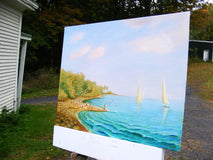 Original art for sale at UGallery.com | Penobscot Bay by Carolyn Steward | $750 | oil painting | 14' h x 18' w | thumbnail 2