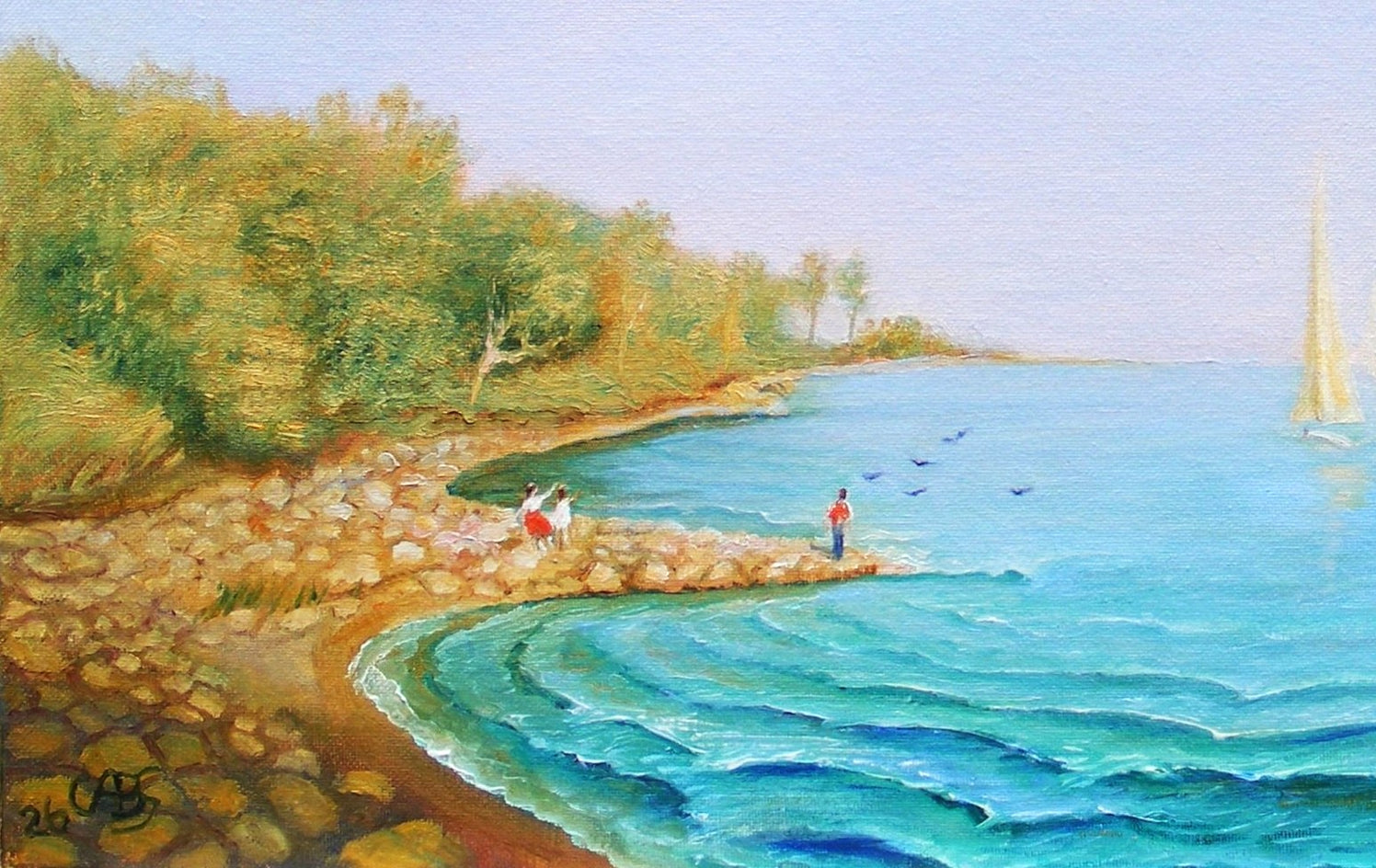 Penobscot Bay by Carolyn Steward |  Closeup View of Artwork 