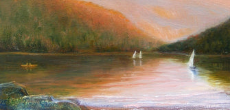 Original art for sale at UGallery.com | Pink Mountain by Carolyn Steward | $600 | oil painting | 14' h x 18' w | thumbnail 4