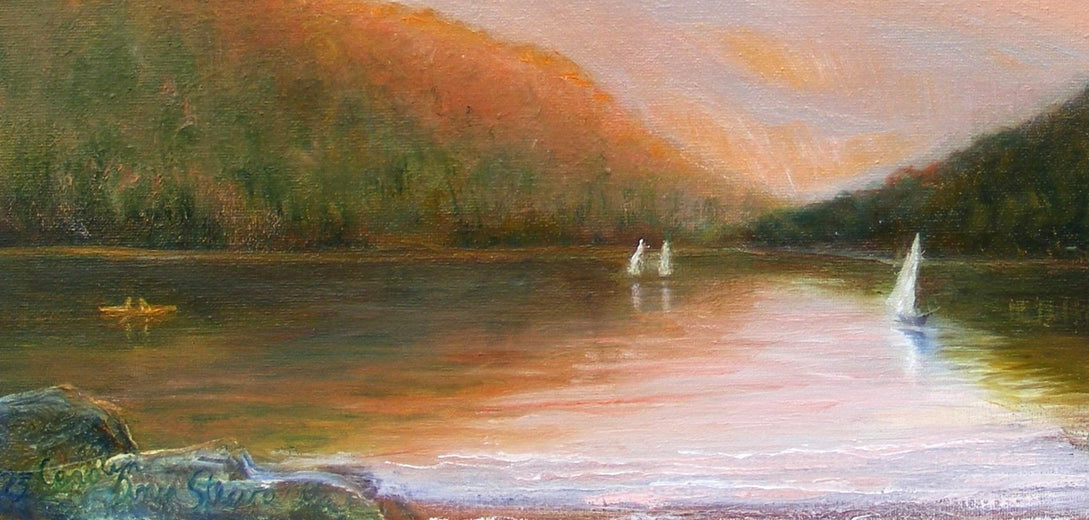 Pink Mountain by Carolyn Steward |   Closeup View of Artwork 