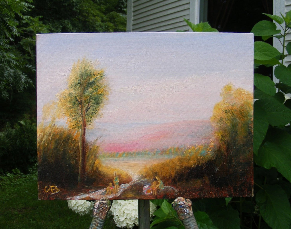 River Behind Lake by Carolyn Steward |  Context View of Artwork 