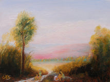 Original art for sale at UGallery.com | River Behind Lake by Carolyn Steward | $350 | oil painting | 9' h x 12' w | thumbnail 1