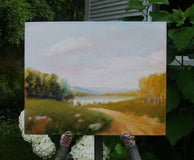 Original art for sale at UGallery.com | Road to Lake by Carolyn Steward | $350 | oil painting | 8' h x 10' w | thumbnail 3