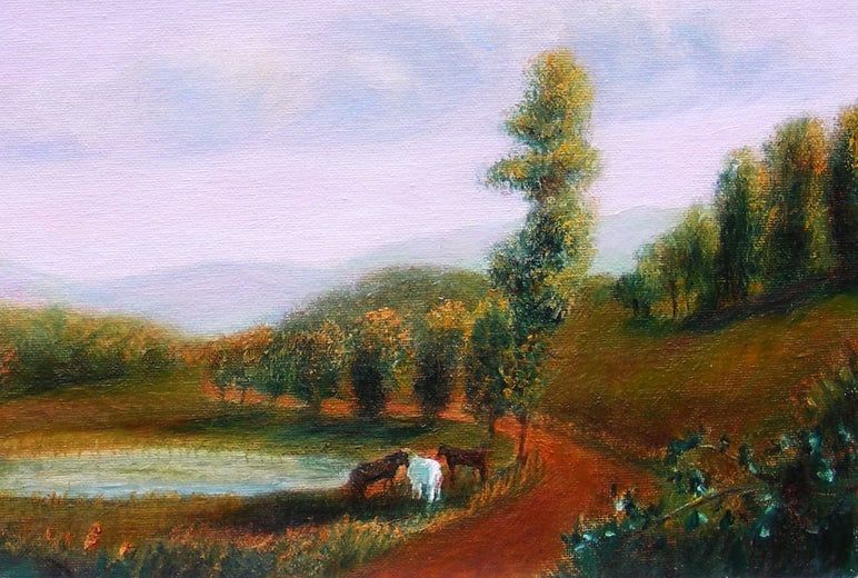 Three Horses by Carolyn Steward |   Closeup View of Artwork 