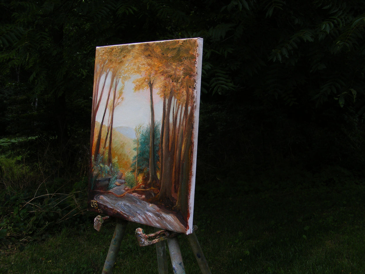 Tree Over River by Carolyn Steward |  Side View of Artwork 