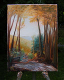 Original art for sale at UGallery.com | Tree Over River by Carolyn Steward | $450 | oil painting | 12' h x 9' w | thumbnail 3
