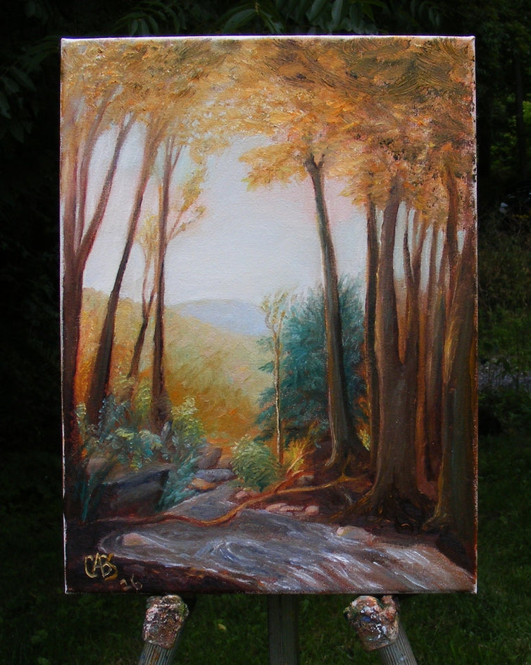 Tree Over River by Carolyn Steward |  Context View of Artwork 