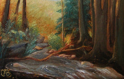 Original art for sale at UGallery.com | Tree Over River by Carolyn Steward | $450 | oil painting | 12' h x 9' w | thumbnail 4