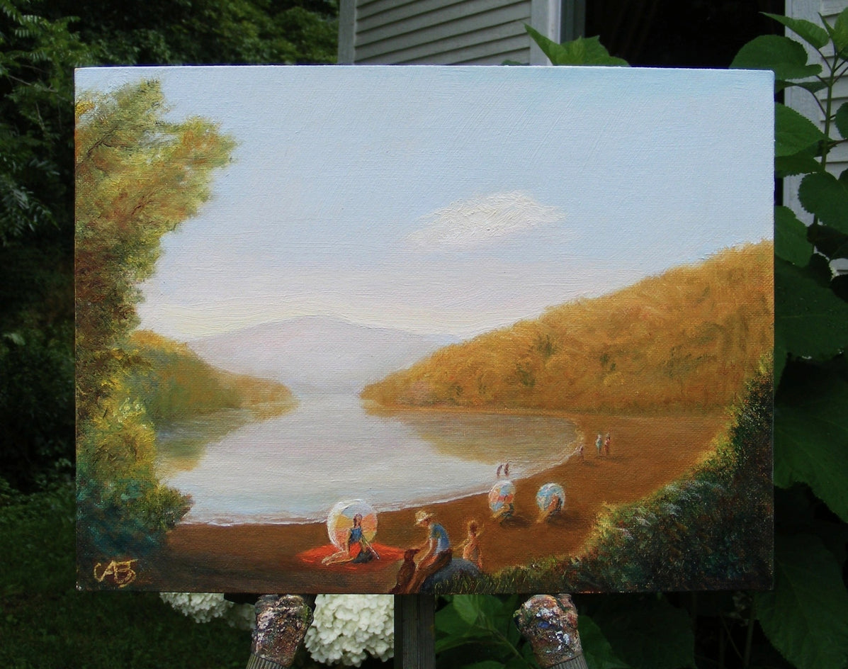 Vermont Lake in Summer by Carolyn Steward |  Context View of Artwork 