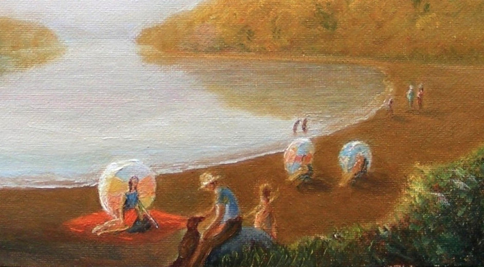 Vermont Lake in Summer by Carolyn Steward |   Closeup View of Artwork 