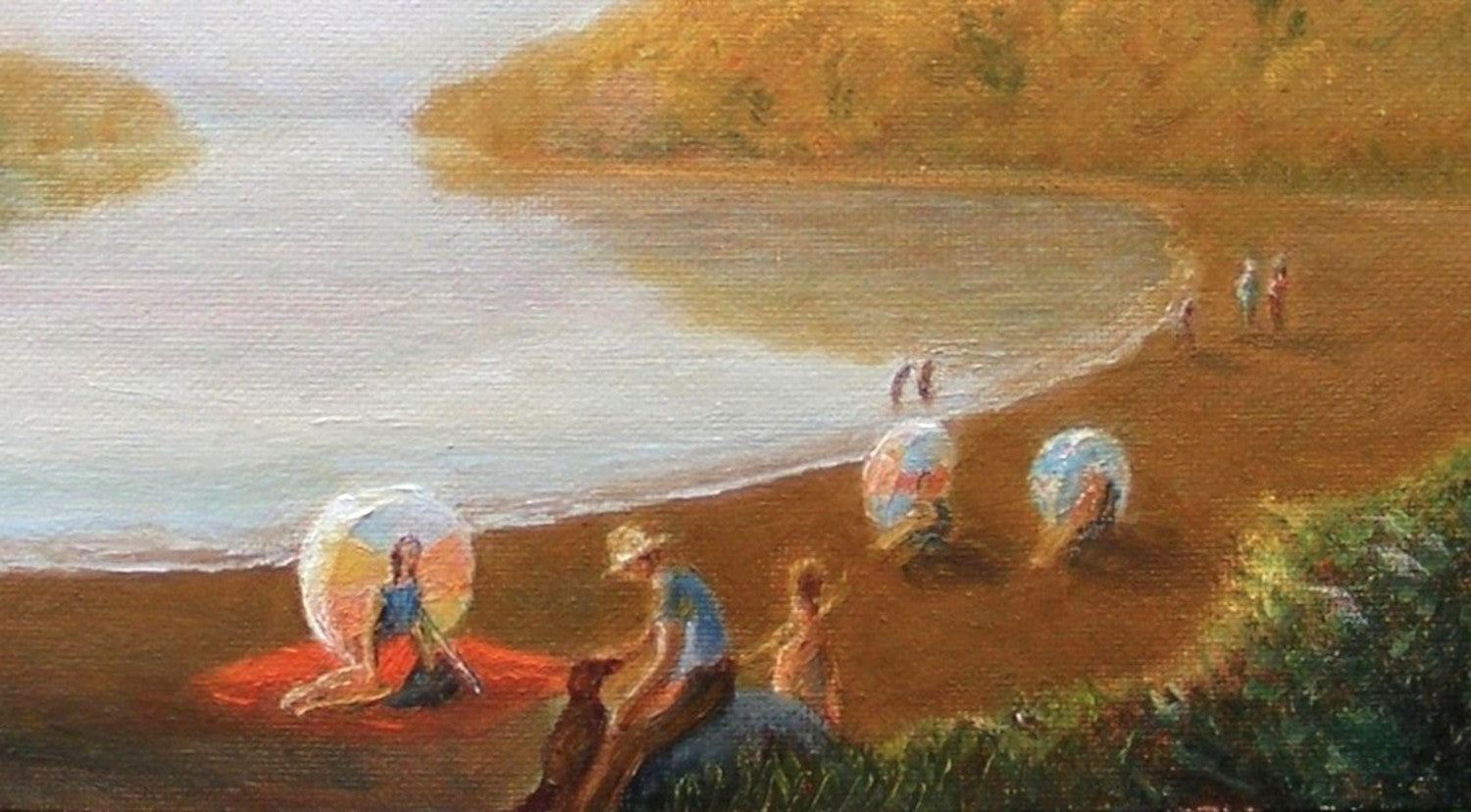 Vermont Lake in Summer by Carolyn Steward |  Closeup View of Artwork 