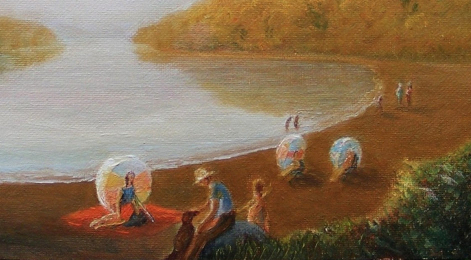 Vermont Lake in Summer by Carolyn Steward |   Closeup View of Artwork 