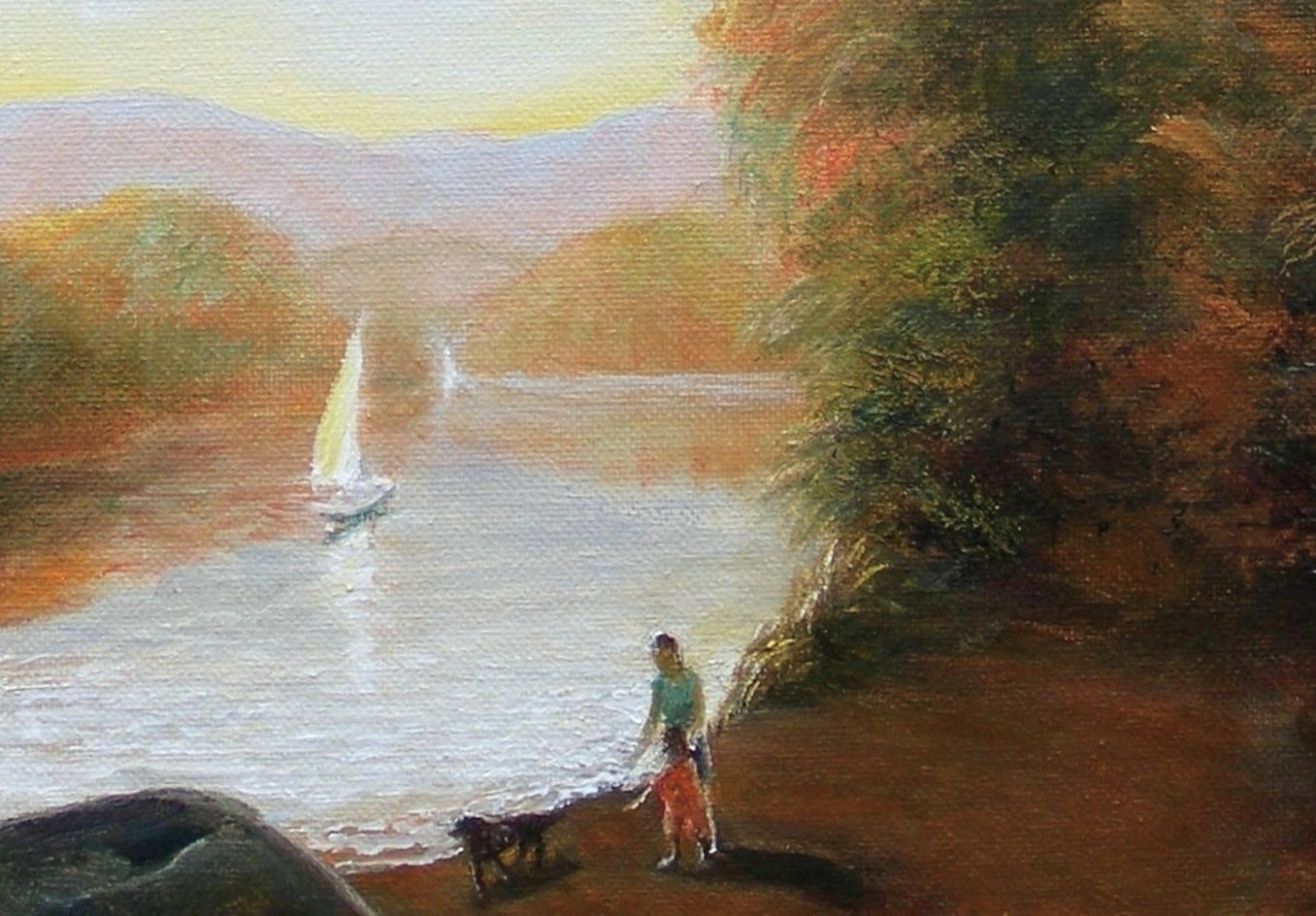 Walk to the River by Carolyn Steward |  Closeup View of Artwork 