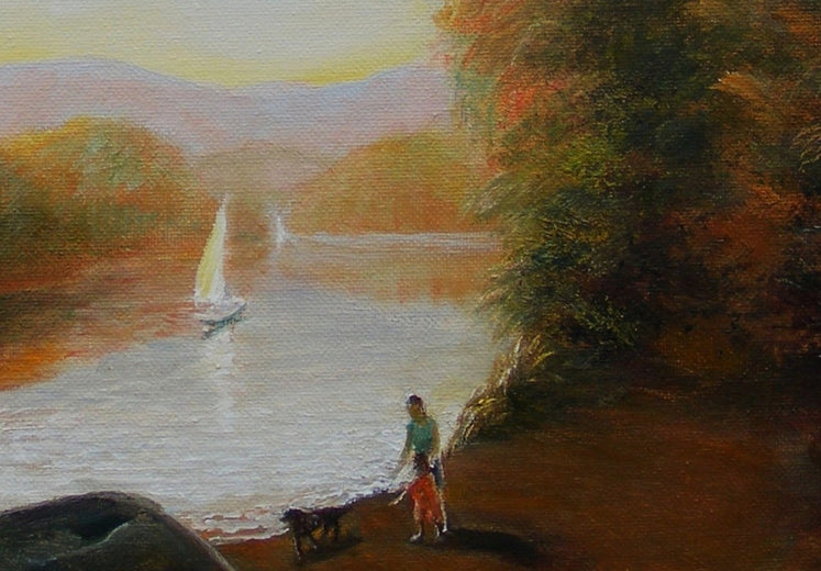 Walk to the River by Carolyn Steward |   Closeup View of Artwork 