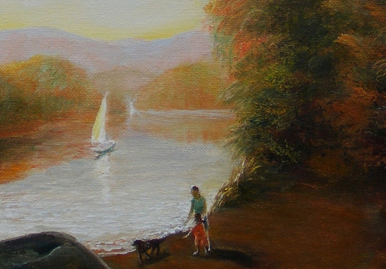 Walk to the River by Carolyn Steward |  Closeup View of Artwork 