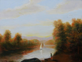 Original art for sale at UGallery.com | Walk to the River by Carolyn Steward | $550 | oil painting | 12' h x 16' w
