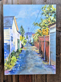 Original art for sale at UGallery.com | Petaluma Alley by Catherine McCargar | $725 | acrylic painting | 16' h x 12' w | thumbnail 3