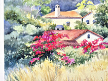 Original art for sale at UGallery.com | Bougainvillea Villa by Catherine McCargar | $1,300 | watercolor painting | 18' h x 24' w | thumbnail 2
