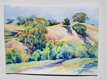 Original art for sale at UGallery.com | California Summer Hills by Catherine McCargar | $625 | watercolor painting | 12' h x 16' w | thumbnail 3