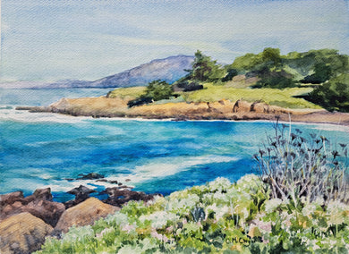 watercolor painting by Catherine McCargar titled Cambria Coast View