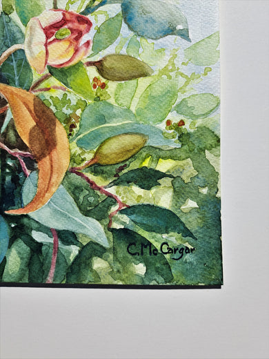 Dragonfly and Port Wine Magnolia by Catherine McCargar |  Side View of Artwork 