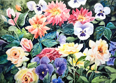 watercolor painting by Catherine McCargar titled Garden Bouquet