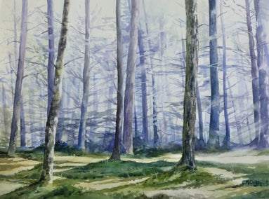watercolor painting by Catherine McCargar titled In the Clearing