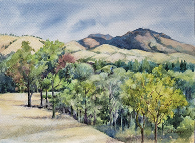 watercolor painting by Catherine McCargar titled Mt. Diablo Deep and Wide