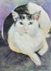 Original art for sale at UGallery.com | Pretty Kitty by Catherine McCargar | $575 | watercolor painting | 15' h x 11' w | thumbnail 1