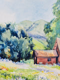 Original art for sale at UGallery.com | Red Barn in Diablo Foothills by Catherine McCargar | $600 | watercolor painting | 12' h x 16' w | thumbnail 4