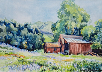 Red Barn in Diablo Foothills by Catherine McCargar | Artwork Main Image