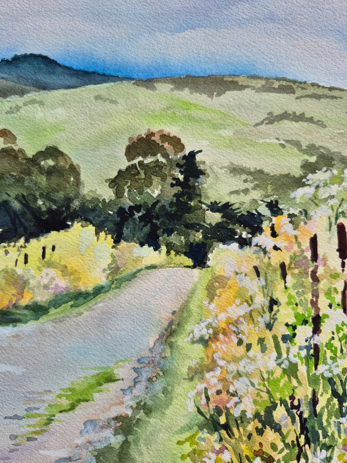 Trail from the Beach, Half Moon Bay by Catherine McCargar |  Side View of Artwork 