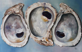 Original art for sale at UGallery.com | Chesapeake Oysters by Kristine Kainer | $3,200 | oil painting | 24' h x 36' w