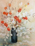 Original art for sale at UGallery.com | Chinese Lanterns and Lunaria by Catherine McCargar | $1,350 | acrylic painting | 24' h x 18' w | thumbnail 1