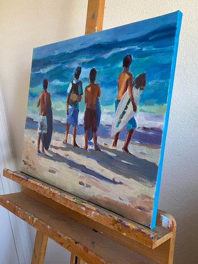 Boys of Summer by Claudia Verciani |  Side View of Artwork 