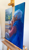 Original art for sale at UGallery.com | Outside World by Claudia Verciani | $1,250 | oil painting | 24' h x 18' w | thumbnail 2